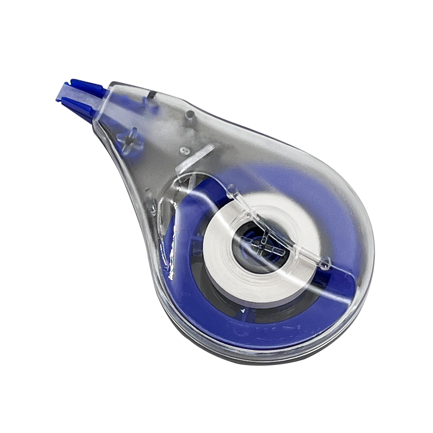 China factory office school stationery custom printed mute correction tape roller plastic blue colored whiteout correction tape